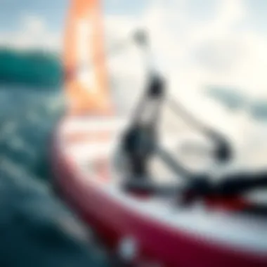 Close-up view of hydrofoil components and features