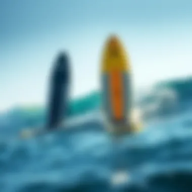 Variety of Inflatable SUP Foil Board Designs Different designs of inflatable SUP foil boards