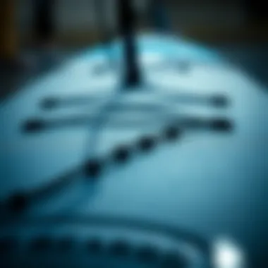 Examination of SUP Foil Board Construction Materials Close-up of SUP foil board materials