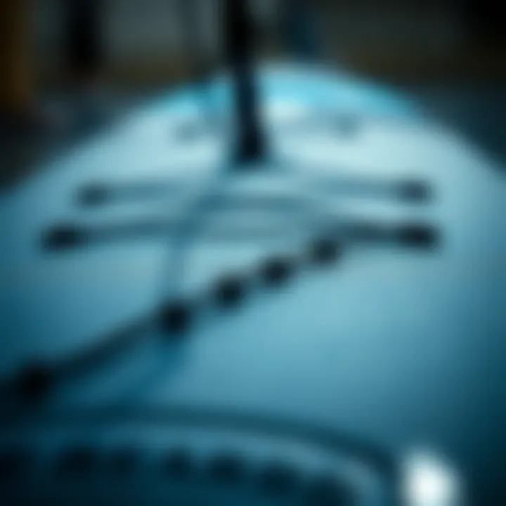 Examination of SUP Foil Board Construction Materials Close-up of SUP foil board materials