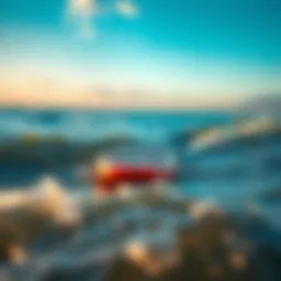 Inflatable SUP foil board on the water