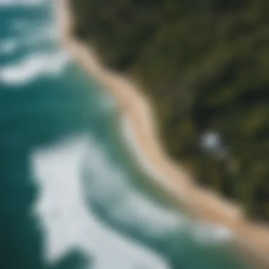 An aerial view of a popular kiteboarding spot in Puerto Rico, highlighting the stunning coastal landscape