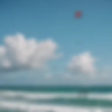 A vibrant kiteboarding scene along the shores of Puerto Rico showcasing colorful kites against a clear blue sky