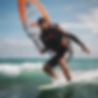 Expert staff assisting customers in a kitesurfing shop