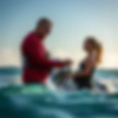 Instructor interacting with trainees during lesson