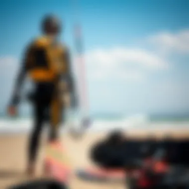 Kiteboarding equipment setup for training