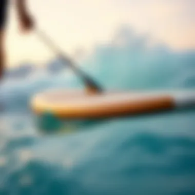 Close-up of an efoil surfboard's advanced technology and design