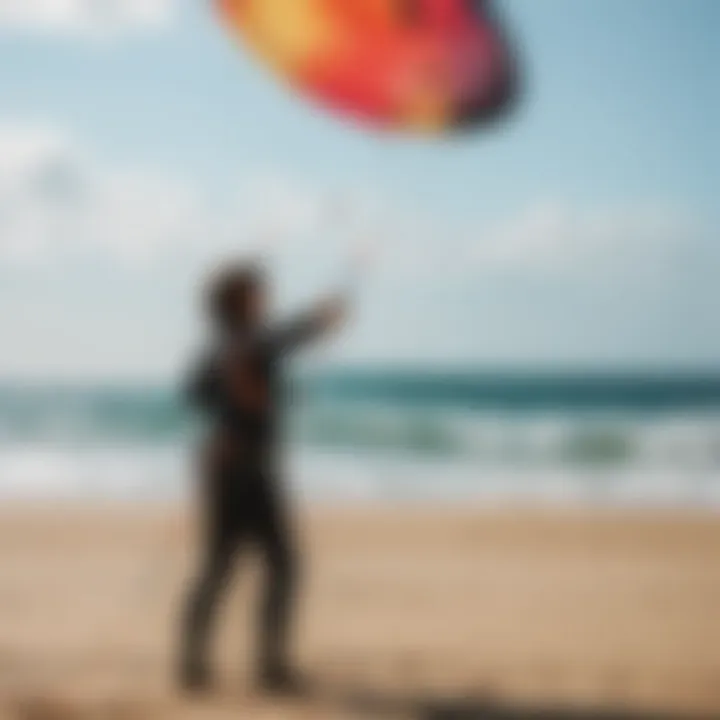 An expert demonstrating kite control techniques during a training session