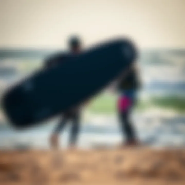 Kiteboarders using the Mystic Kiteboard Bag on a beach