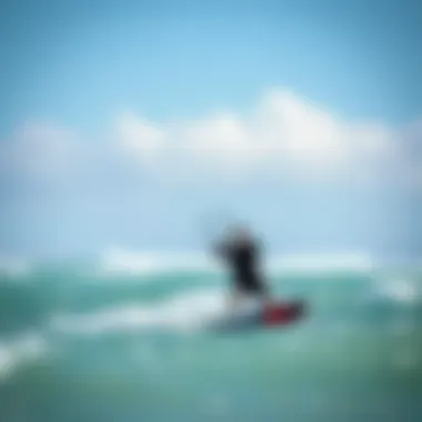 Kiteboarder utilizing Naish foil kite under varying conditions