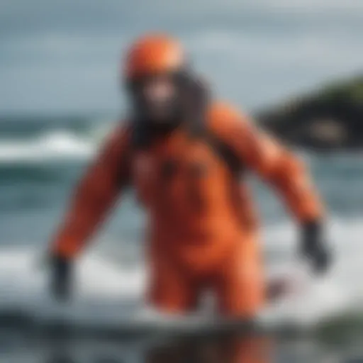 Close-up of Ocean Rodeo drysuit fabric showcasing its waterproof technology