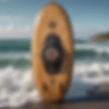 Innovative one wheel surfboard design showcasing its unique structure.