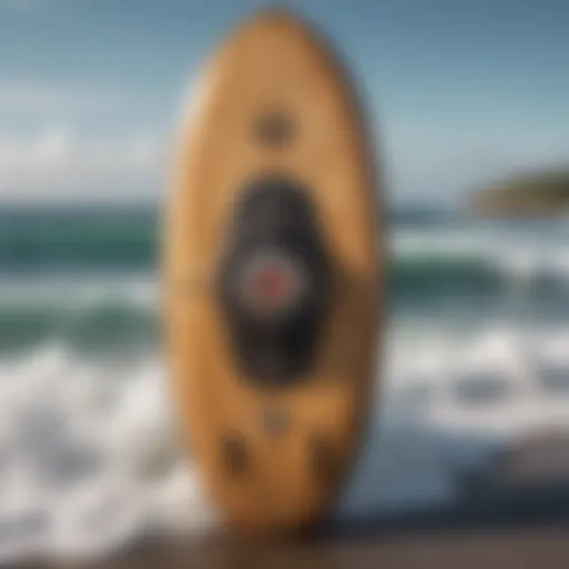 Innovative one wheel surfboard design showcasing its unique structure.