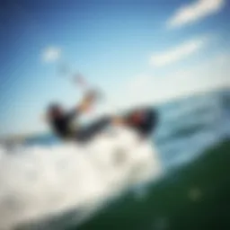 Dynamic action shot of the Turbo Slingshot in use during a kiteboarding session