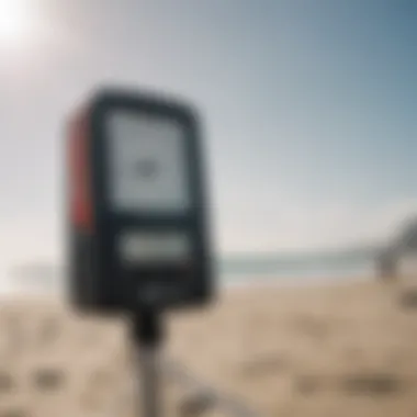 Wireless wind gauge in action on the beach