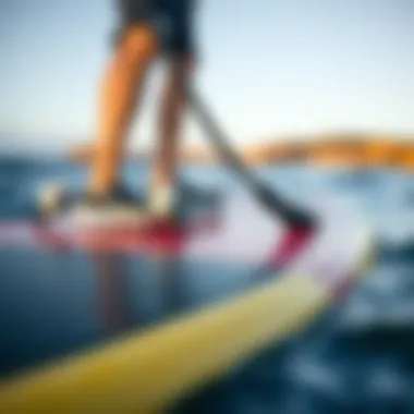 Close-up of the hover technology used in paddle boards, illustrating its mechanics.