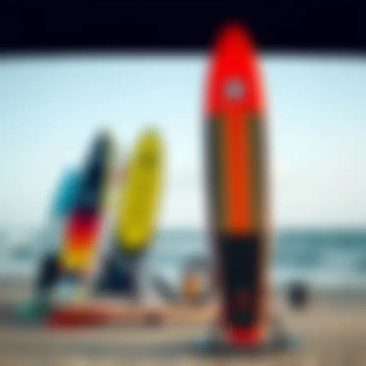 An assortment of hydrofoil board kits displayed, emphasizing variety for enthusiasts.