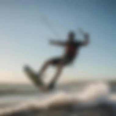 Kiteboarding enthusiast enjoying a thrilling ride on water