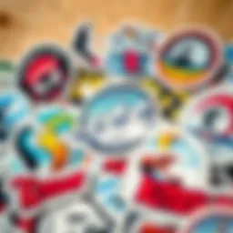 A vibrant collection of kitesurf stickers showcasing various designs