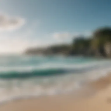 A panoramic view of Tulum's coastline showcasing its surf spots