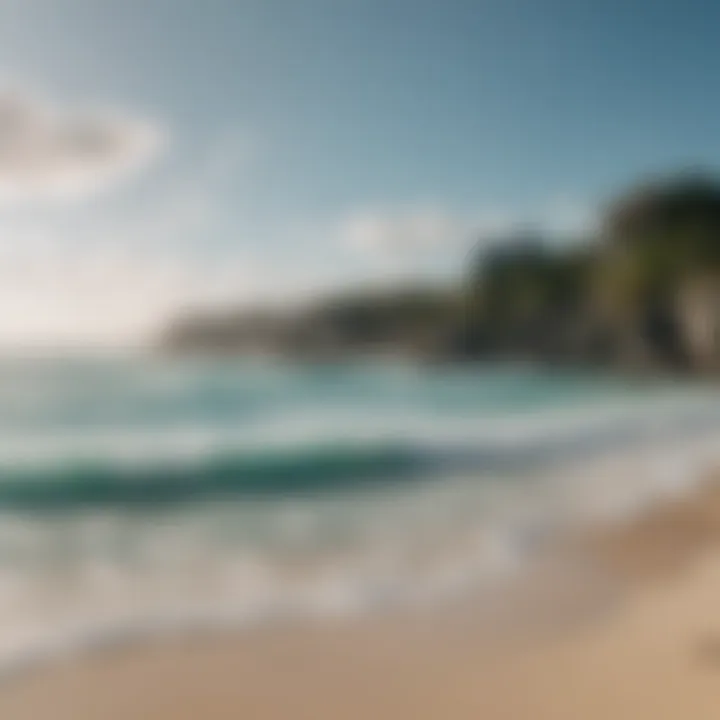 A panoramic view of Tulum's coastline showcasing its surf spots