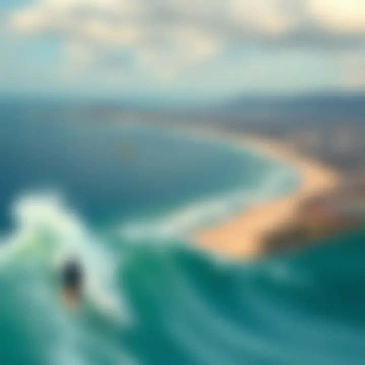 A panoramic view of Willoughby Spit showcasing the kiteboarding location