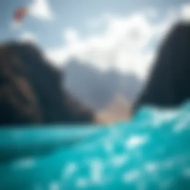 Stunning landscape of top kiteboarding location with turquoise waters