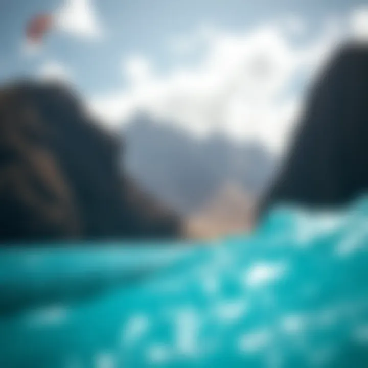 Stunning landscape of top kiteboarding location with turquoise waters