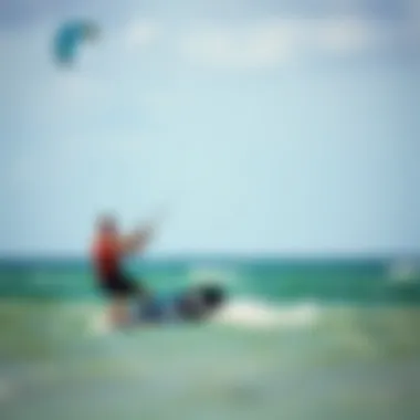 Kiteboarder Harnessing the Wind Kiteboarder harnessing the wind on a beautiful Florida beach