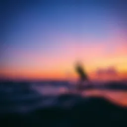 Kiteboarding at sunset over Florida waters