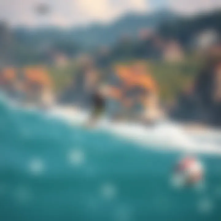 A breathtaking coastal landscape perfect for fly surfing adventures.