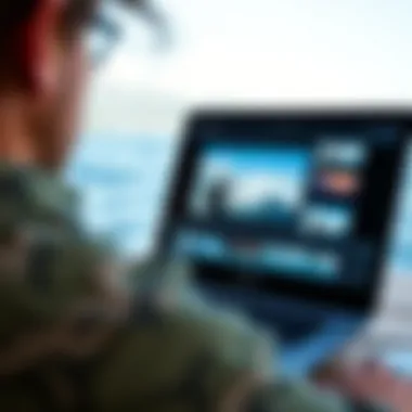 Editing Kiteboarding Videos with GoPro Hero3 Kiteboarding footage displayed on a laptop screen during editing