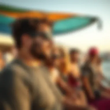 Local kiteboarding community enjoying the vibrant atmosphere of Gouna