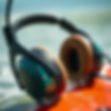 Close-up of waterproof headphones showcasing advanced technology