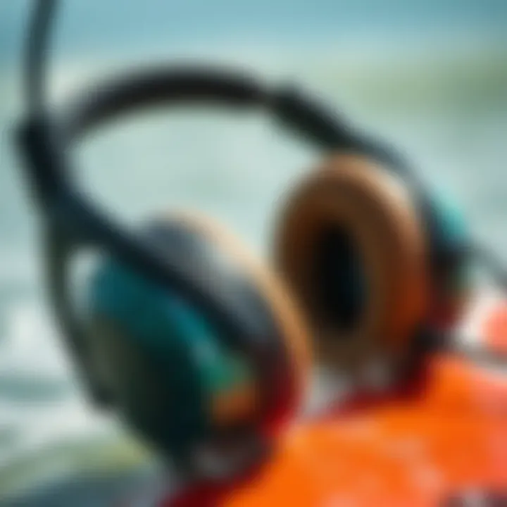 Close-up of waterproof headphones showcasing advanced technology