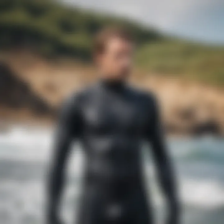 Close-up of heated wetsuit technology showcasing integrated heating elements