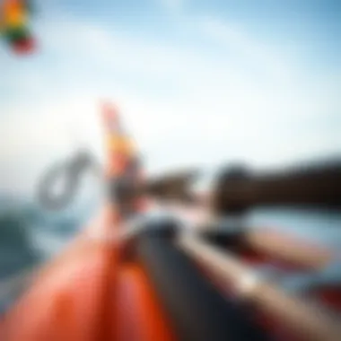 Close-up of high-performance kite foiling equipment