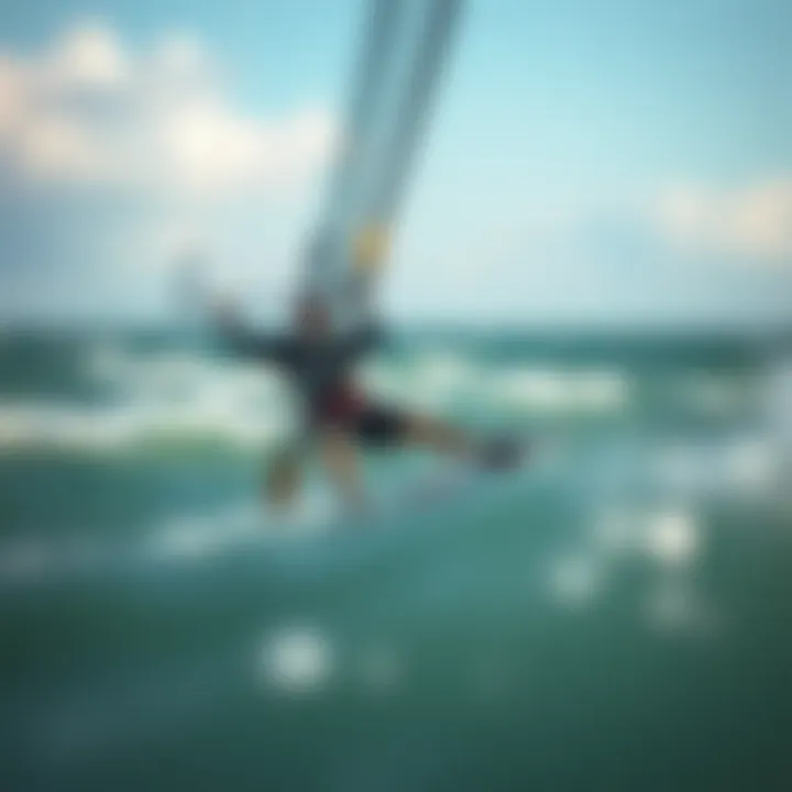 Expert kitesurfers testing new equipment