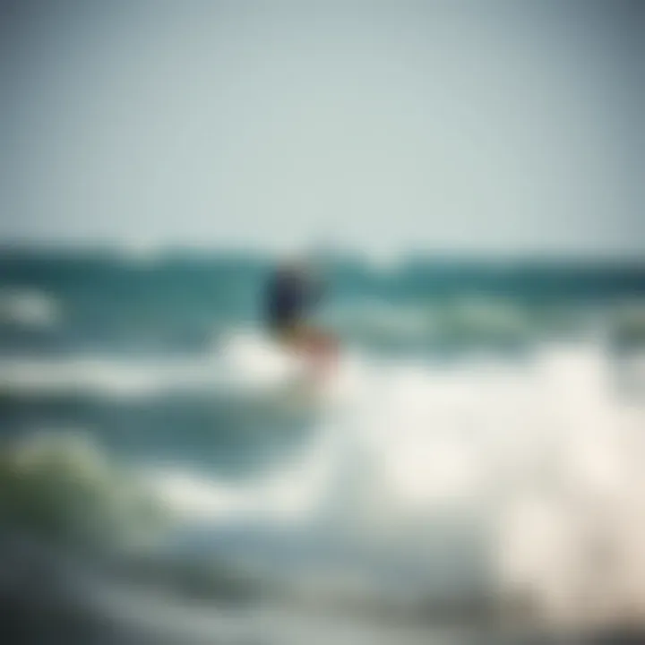 Dynamic kitesurfing action on waves