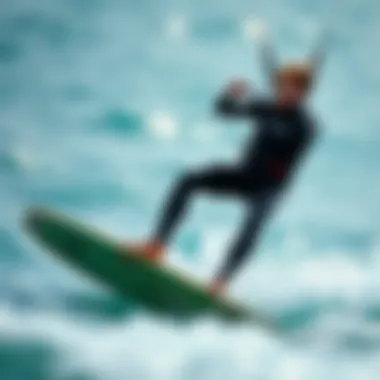 An athlete showcasing the perfect fit of a wetsuit while kiteboarding on the ocean