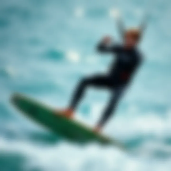 An athlete showcasing the perfect fit of a wetsuit while kiteboarding on the ocean