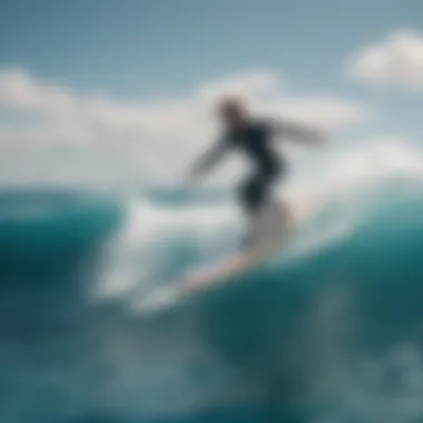 A jetfoil surfboard gliding over clear blue waters