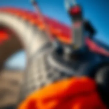 Close-up of kite construction materials and features