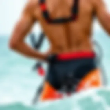 An illustration showing the correct way to fit a kite harness for optimal performance