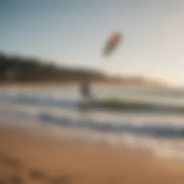 Kiteboarding enthusiasts engaging in a community event by the beach