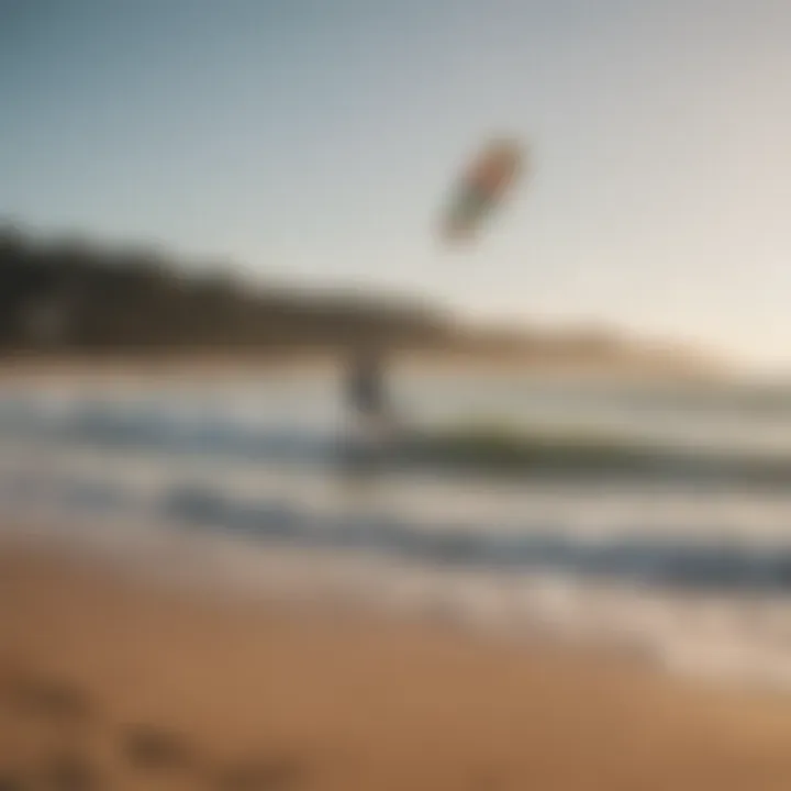 Kiteboarding enthusiasts engaging in a community event by the beach