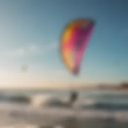 Vibrant kites soaring in the sky during a kiteboarding event