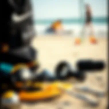 Key Accessories for Kite Surfing Success Kite surfing accessories arranged for convenience