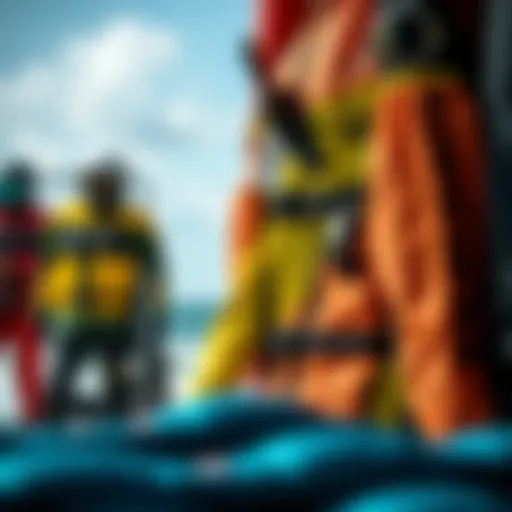 Showcasing the Best in Kite Surfing Apparel Vibrant kite surfing apparel on display