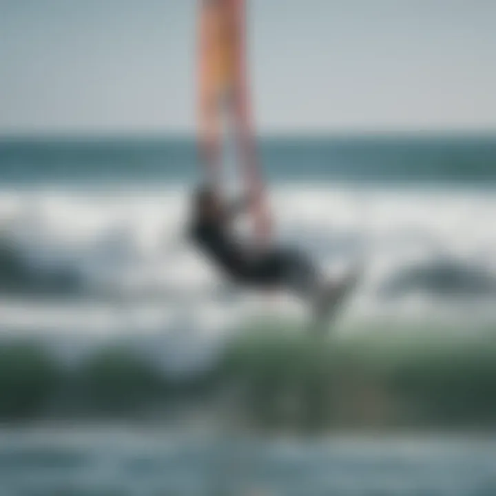 Group of students learning kite surfing